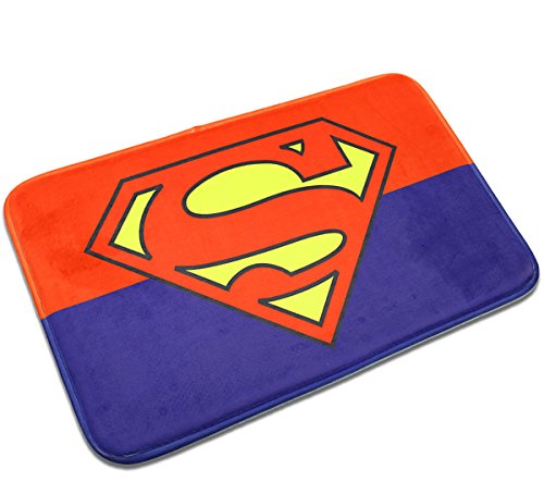BOWZWOWZ Superman Mats Cover Non-Slip Machine Washable Outdoor Indoor Bathroom Kitchen Decor Rug