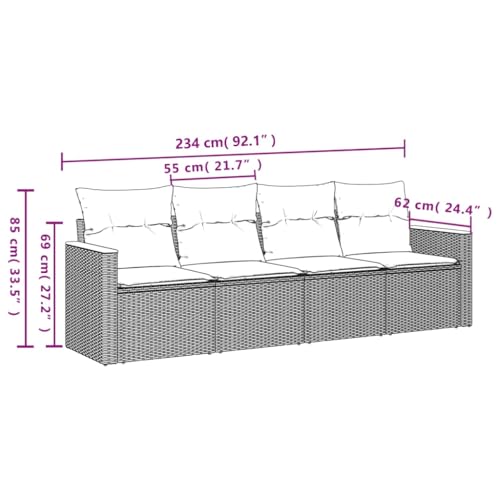 Canapé de jardin modulaire en acier revêtu et housses amovibles - 8