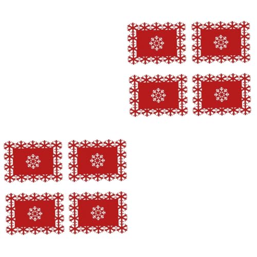 Sets de table de Noël flocon de neige Amosfun aux finitions soignées pour réveillon - 2
