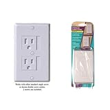 Kidco Universal Outlet Covers in White - TWELVE (12) Pack - Works with Standard Single or Decora Double Screw Outlets plus BONUS (2) Outlet Plugs!