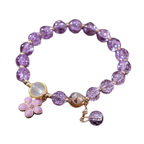 Bracelet en cristal haut de gamme et son pendentif floral aux finitions soignées