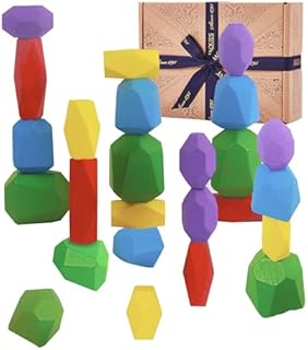 Jaques of London Stacking Stones | Wooden Montessori Toys Balancing Stones | Wooden Stacking Toys for Finemotor Skills | Since 1795