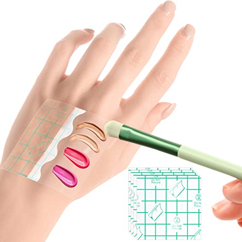 50 Pieces Hand Palette, Single Use Makeup Hand Palette Disposable Adhesive Palettes Cosmetic Makeup Palette For Every Makeup Artist (2.8 X 2.8 Inch) #TOP4