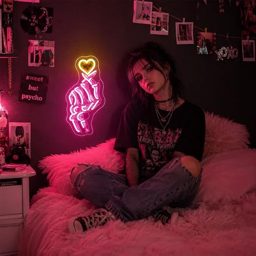 Image of Skeleton Neon Sign for Wall Decor Skull Light Up Sign Hallowmas Led Signs for Room Party Home Wall Decor USB Powered