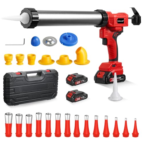 Prensa de cartuchos, batería con 2 baterías, jeringa de silicona de 6 velocidades, pistola de cartucho, pistola de expresión y LED, 0-9 mm/s continuamente para cartuchos y bolsas de manguera, sellado