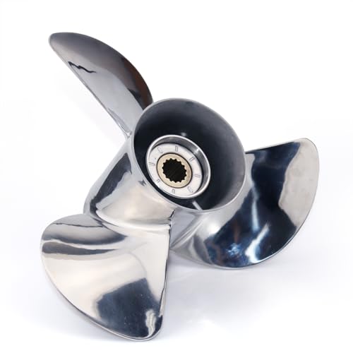 CAPTAIN 13X19 Outboard Propeller for Yamaha 50 60 75 90 100 115 130 HP T50 T60 F70 F75 F80 F90 F100 F115 Outboard Motors, Stainless Steel, RH, OEM