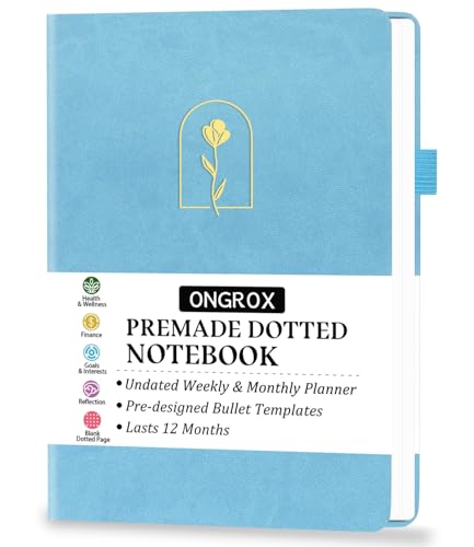 Premade Bullet Style Notebook with Undated Weekly & Monthly Planner,