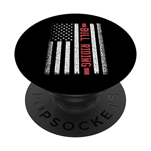 Bull Riding Bandera Americana 4 de julio Motorsport Racer PopSockets PopGrip Intercambiable