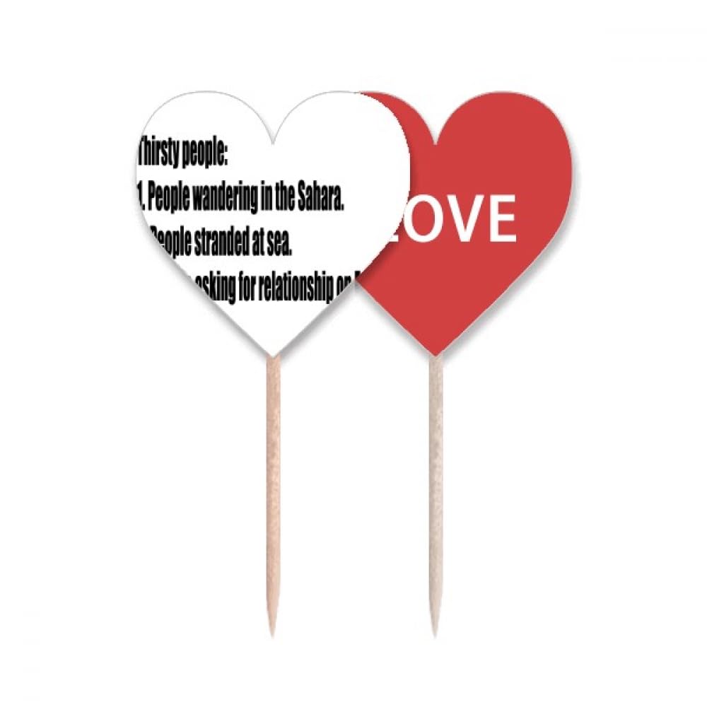 Drapeau Cupcake Pick Love Heart Cure-dents en Bois Premium