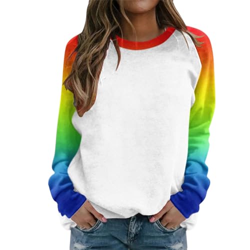 Pull col rond pour femme style bloc de couleur vêtement mignon tendance automne