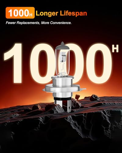 Image of 9003 /H4 Halogen Headlight Bulb, 12V 55W Head Lamps, 4000 Lumens, 3800K,H4 Head Light Bulbs for Car, High and Low Beam,Automotive Light Bulbs,Pack of 2