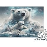 Polar Ours Family Papier Premium Puzzle Ours Family Puzzle Relaxant Éducatif...