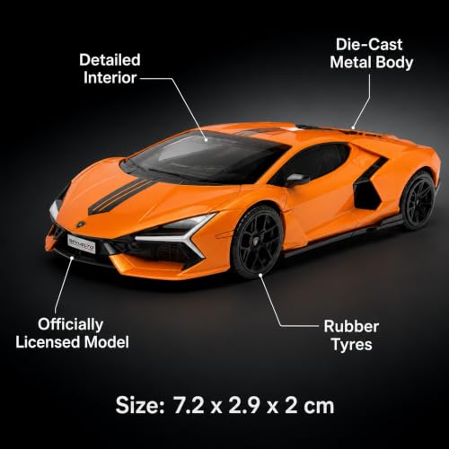 Image of Wizplex CCA Officially Licensed Lamborghini Revuelto 1:64 Scale Die Cast Metal Car - Collectible Alloy Supercar Model with Free-Rolling Wheels, Display Showpiece for Kids 3+ & Car Enthusiasts