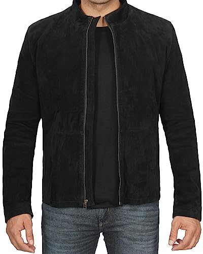 fjackets Suede Jacket Men - Real Suede Leather Jackets Men's - Black Suede Jacket Mens | [1100344] Toom L