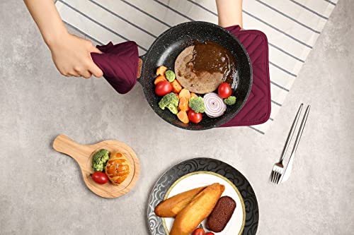 Veikery Oven Pot Holder With Pocket Cotton Heat Resistant Coaster Potholder Kitchen Hot Pad Oven Mitts For Cooking And Baking Square 7"X9"Set Of 5 thumb #4