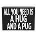 JennyGems Wooden Sign All You Need is A Hug and A Pug