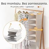 ALLTIDYUP Bardzo głęboki wiszący organizer do szafy, z 5 półkami, z dużymi kieszeniami z siatki, wytrzymały organizer na ubrania, idealny do akademików, mieszkań i małych pomieszczeń (biały)