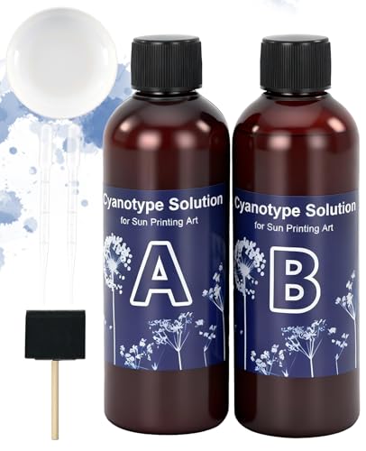XdealCozyxc 6 Pcs Cyanotype Kit Sun Printing Solution Sensitizer for Printing on Fabric Paper Patterns