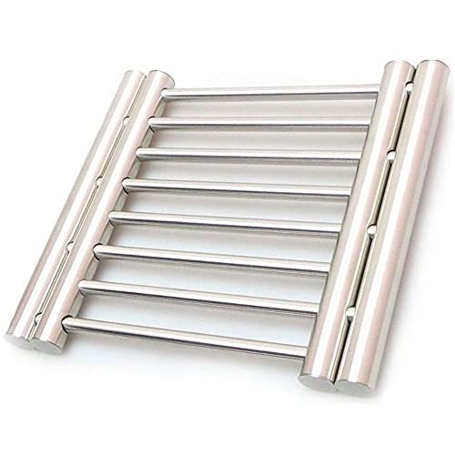 Descanso de Panelas Duplo Extensível Aço Inox 2 em 1 Casa Cozinha