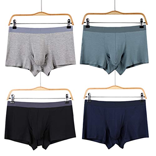 Ouruikia Men's Trunks Underwear Breathable Modal Trunks Underwear Tagless Boxer Briefs Separate Pouch4