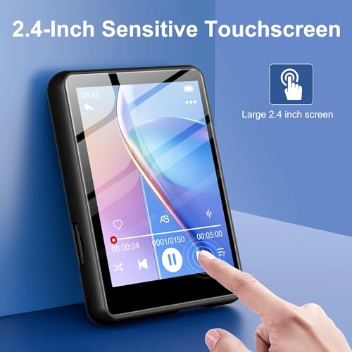 Image of SWOFY 128GB MP3 Player with Bluetooth 5.4, M4 Music Player with 2.4 inch Touch Screen, Portable HiFi Lossless Sound with FM Radio, E-Book, Voice Recording, for Travel, Gym, Hiking, Sports Running
