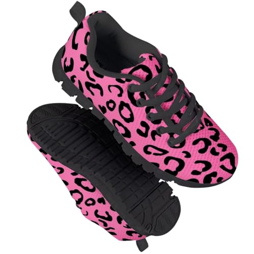 PinUp Angel Girl Comfortable Sneakers Casual Leopard Print Best Back to School Walking Shoes3