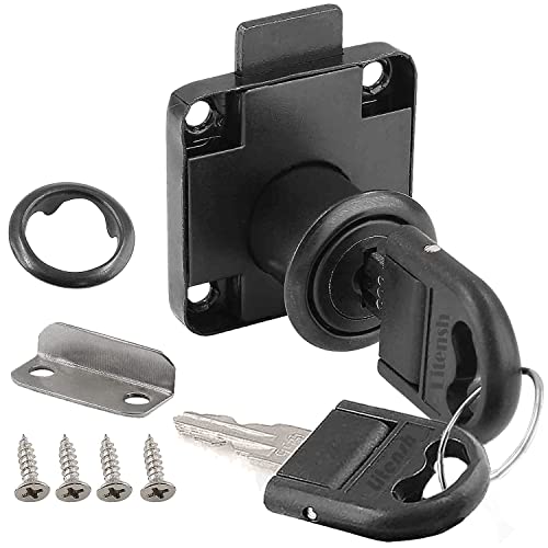 Litensh serrure à came avec clé identique, serrures meuble, serrures casier, serrure boite aux lettres, verrou de sécurité d'armoire pour placard, tiroir,...