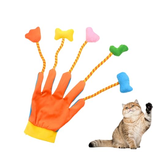 Gioco Tiragraffi per Gatti - Guanto Interattivo con Campanello Integrato per Gattini,Peluche Interattivo per Gatti da Interno,Per Gioco Esercizio Fisico Rafforzare il e