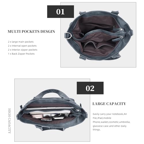 Image of KL928 Large Purses for Women Shoulder Bag Tote Handbags Stylish Vegan Leather Hobo Bags Ladies, A-Black-4 | Large
