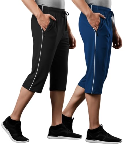 Image of FEEL TRACK Men's Regular Fit Three Fourth Capri (Pack of 2)