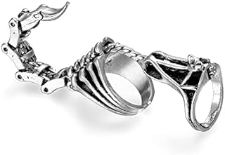 GAUEIOUR Scorpion Ring,Retro Scorpion Ring Personality Punk Hip Hop Men's Open Ring,Halloween Cosplay Finger Accessories,Scorpion Ring Tail Trend Handsome Ring (Silver)