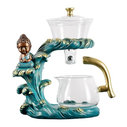 KALWEL, Set da tè automatico, teiera magnetica, set da tè automatico Lazy Man, teiera di lusso per casa e ufficio, semplice teiera magnetica a bolle