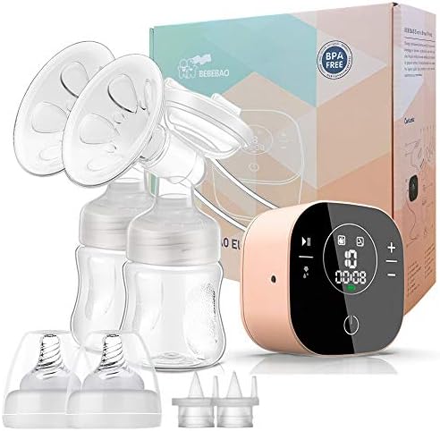 Electric Double Breast Pump, Breastfeeding Pump with 2 Modes & 10 Levels,Ultra-Quiet Rechargeable Milk Pump for Travel&Home