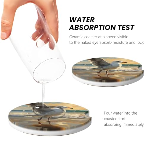 2 Porta vasos cerámicos para auto con base de corcho miniatura 4