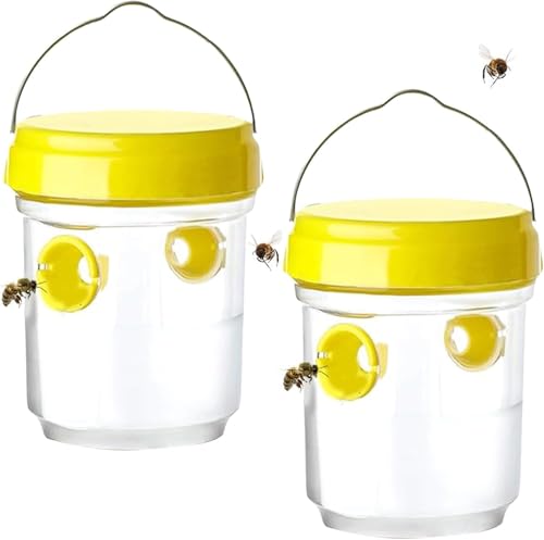 Trampa Colgante para avispones para Exteriores, Kit de Trampa para Avispas y avispones con Botella de plástico para el Control de Mosquitos, Moscas y jejenes (A)