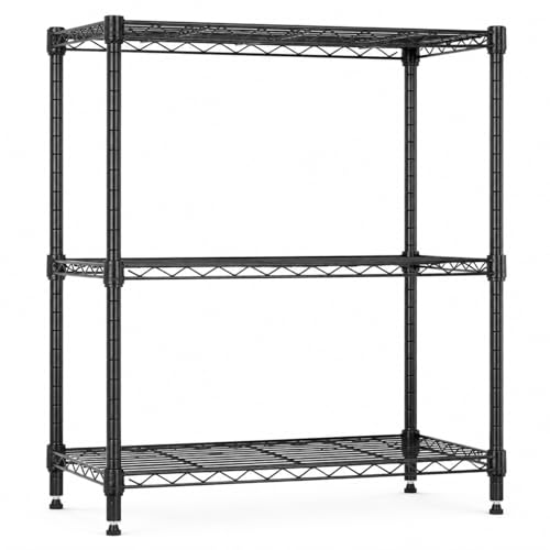 YRLLENSDAN 3-Tier Wire Shelving Unit, 450 lb, Black