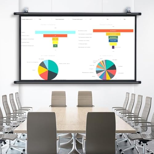 Qtwlg 30" 40" 50" 60" 72" Projector Screen Hd 4K Manual Pull Down Projection Screen For Home Theater Indoor Outdoor Camping Movie Screen, 4:3 16:9 Format, Anti-Crease(30 Inch (16:9)) - 3