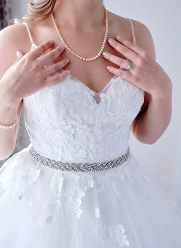 Awaytr Bridal Rhinestone Wedding Belt - Silver Rhinestone Belts For Women Formal Evening Dress (Royal Blue) #TOP4