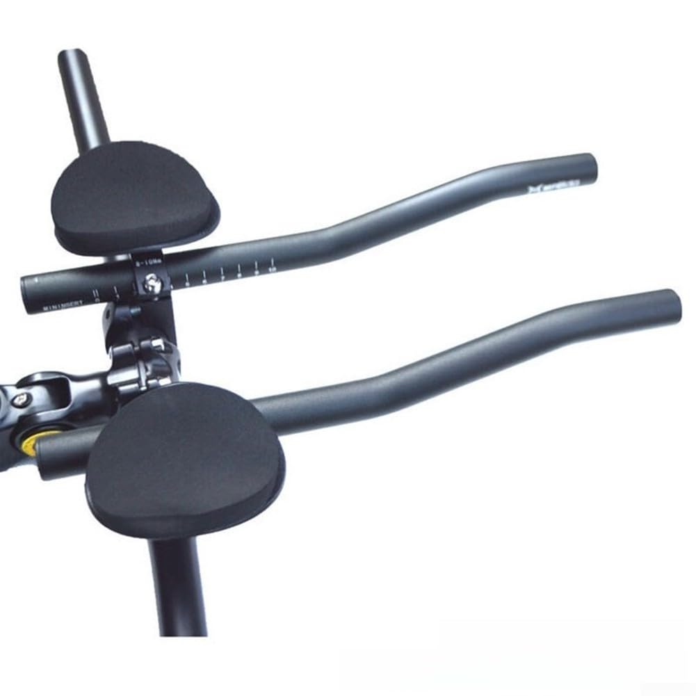 Fahrrad Lenkeraufsatz aus Aluminium für MTB und Rennrad, Ergonomische Split Rest Handgriffe, Rutschfest, Kompatibel mit 25.4-31.8mm Lenker, Schwarz
