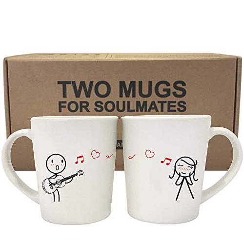 BoldLoft Love Me Tender Couple Coffee Mugs-Girlfriend Gifts Wife Gifts for Birthday Anniversary Valentines Day His Hers Gifts for Couples Guitar Lover Gifts Music Lover Mug for Husband Boyfriend