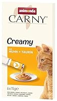 animonda Carny Creamy Katzensnack (6 x 15g), Premium Katzensnack für anspruchsvolle Feinschmecker mit zartem Huhn und wertvollem Taurin