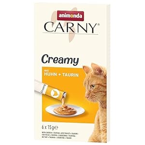 Carny Creamy Katzensnack (6 x 15g), Premium Katzensnack für anspruchsvolle Feinschmecker mit zartem Huhn und wertvollem Taurin von animonda