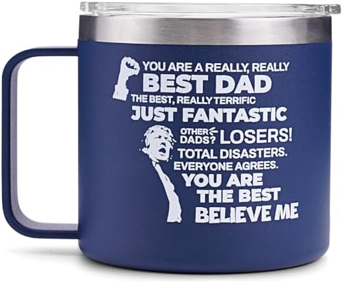 Cessfle Funny Trump Fathers Day Mug - Best Dad Coffee Mug Gift for Husband, Men & Birthday Gifts from Daughter, Son, Wife, Kids - Unique for Dad