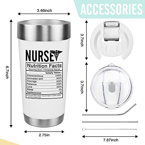 Nboocup Nurse Gifts For Women - Novelty Nurse Nutrition Facts Insulated Travel Coffee Mug Gifts For Nurses Women, Nurse Appreciation Graduation Practitioner Gift, 20 Ounce Engraved Insulated Tumbler #TOP2