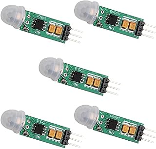 Stemedu HC-SR505 Mini Infrared PIR Motion Sensor, Micro IR Pyroelectric Human Movement Detector Sensors Module (Pack of 5)