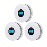 Lancoon 3 Paquetes Detectores Combinados MonóXido Carbono y Humo para El Hogar Pantalla LCD Que Funcionan Pilas Luz y Sonido Advertencia Detectores 2 En 1 Humo PortáTiles para Viajar FáCiles Instalar