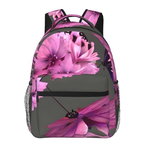 Sac à dos imprimé papillons et fleurs étanche protégeant vos affaires