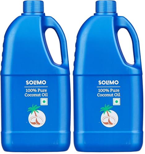 Image of Amazon Brand - Solimo 100% Pure Coconut Oil, 1 L (Pack of 2)