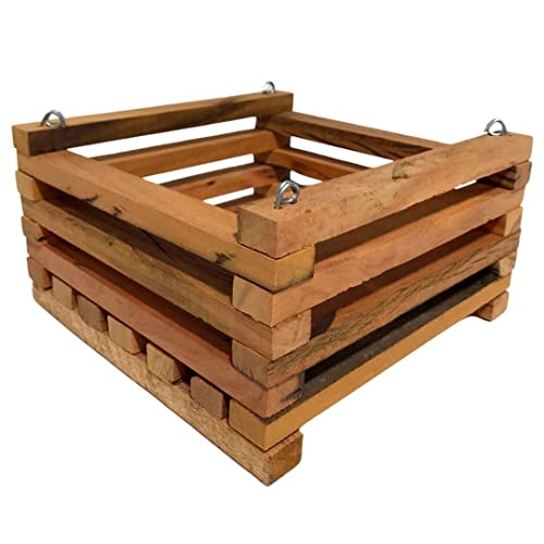 Kit 2 Vasos Cachepot De Madeira Quadrado Para Orquídeas