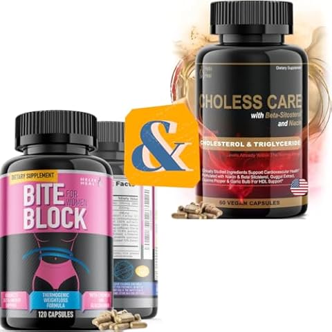 Helix Heal Appetite Suppressant for Weight Loss Women & Cholesterol Lowering Supplement Bundle Cover